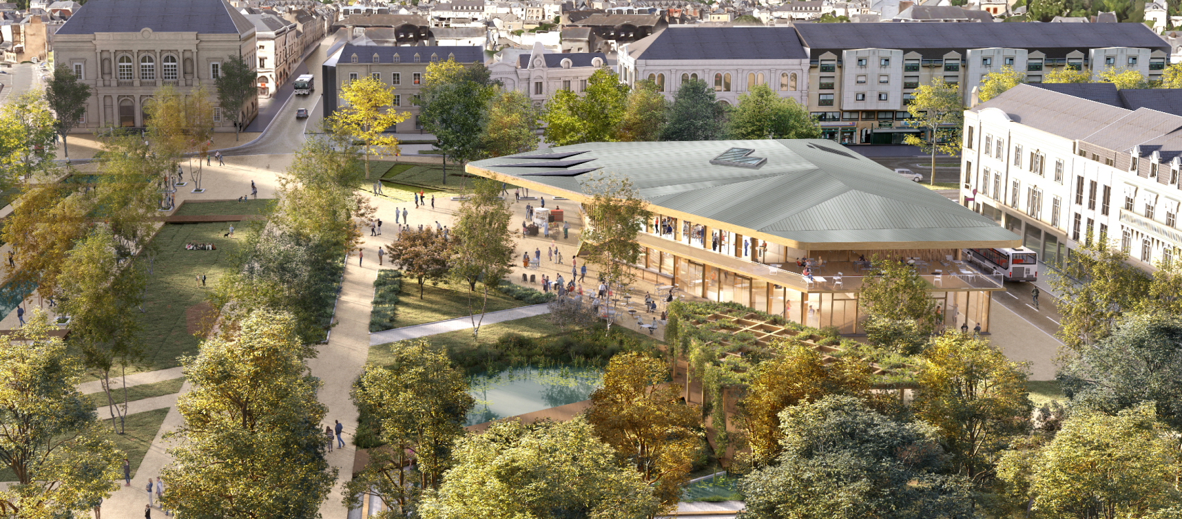 vue panoramique les halles de laval